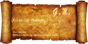 Gierig Manon névjegykártya